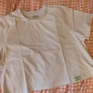 shiny by nature white cropped tshirt BRAND NEW